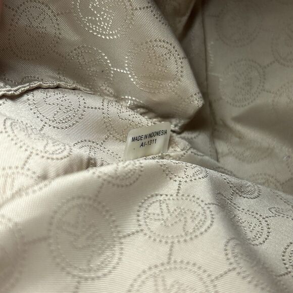 MICHAEL KORS Fuschia White Leather Selma Satchel Purse Long Strap & Dbl. Handles - Picture 14 of 16